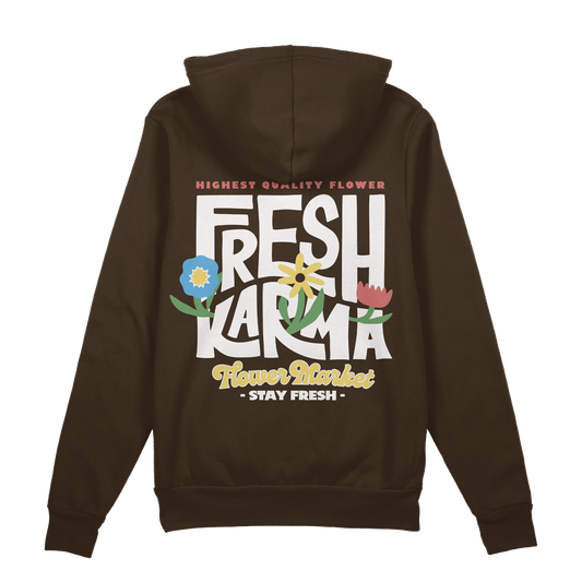 Flower Market Hoodie - Brown