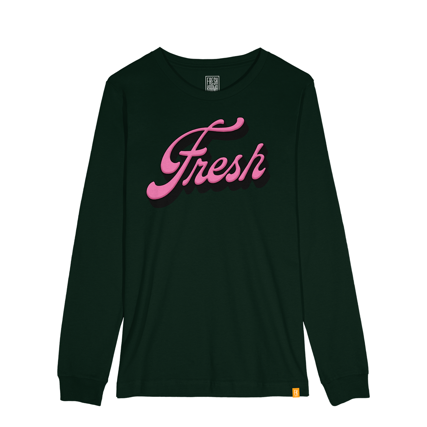 Fresh Script Long Sleeve Tee - Pine Green